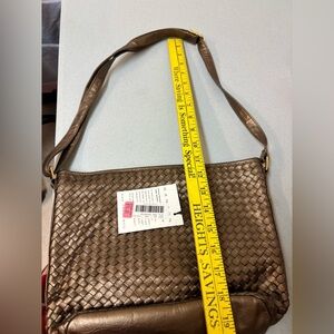 Bronze Woven Shoulder Bag